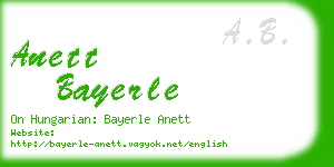 anett bayerle business card